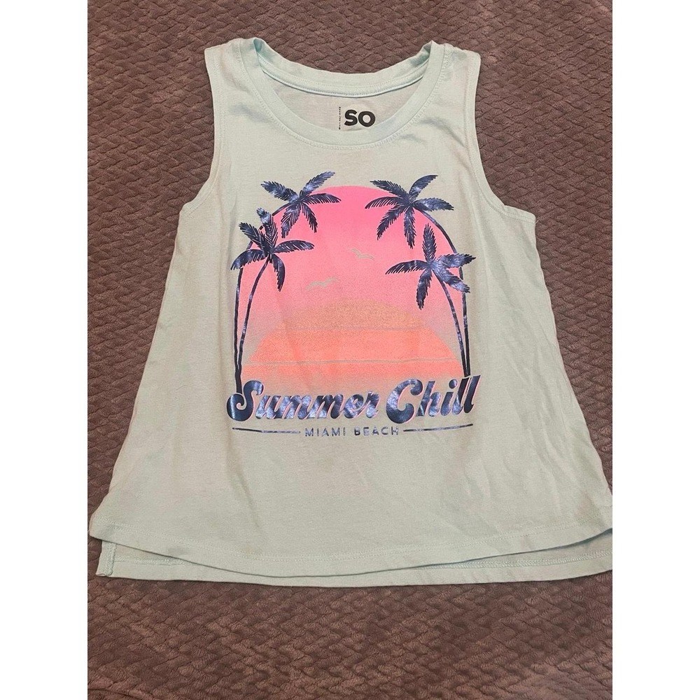 Girls Sleeveless Top by SO - Light Blue - size M (8)